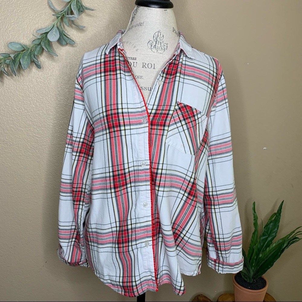 Victoria's Secret ~ Plaid Christmas PJ Top